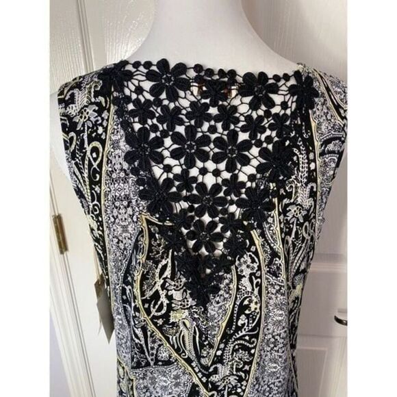 WORLD UNITY Print Crochet Shift DRESS  M - Picture 5 of 8
